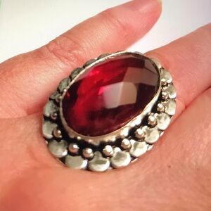 Garnet 925 Sterling Silver Ring